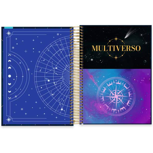 Caderno Universitário Capa Dura, 10 x 1, 160 Folhas, Multiverso, 2638298, Spiral Mult - PT 1 UN