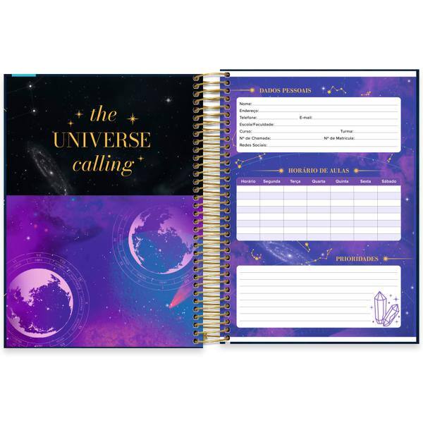 Caderno Universitário Capa Dura, 10 x 1, 160 Folhas, Multiverso, 2638298, Spiral Mult - PT 1 UN