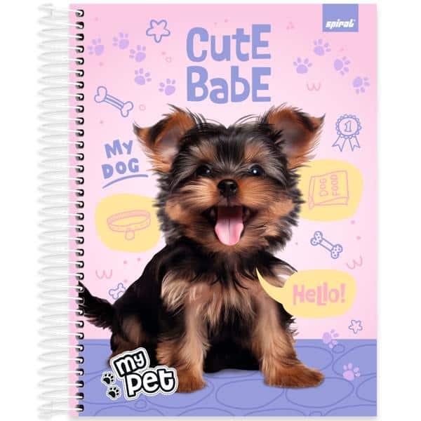 Caderno univ.capa dura 10x1 160fls My Pet 2638311 Spiral Pet PT 1 UN