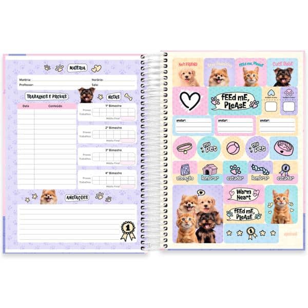 Caderno univ.capa dura 10x1 160fls My Pet 2638311 Spiral Pet PT 1 UN