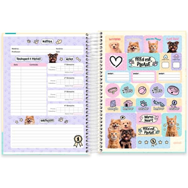 Caderno univ.capa dura 10x1 160fls My Pet 2638328 Spiral Pet PT 1 UN