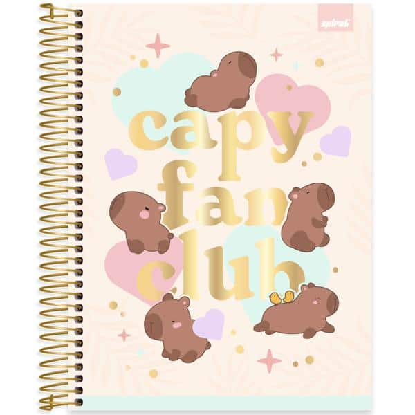 Caderno Universitário Capa Dura, 10 x 1, 160 Folhas, Capivara, 2638366, Spiral Ten - PT 1 UN