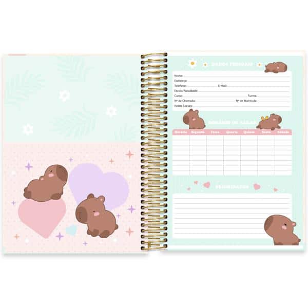 Caderno Universitário Capa Dura, 10 x 1, 160 Folhas, Capivara, 2638366, Spiral Ten - PT 1 UN
