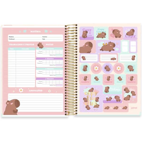 Caderno Universitário Capa Dura, 10 x 1, 160 Folhas, Capivara, 2638366, Spiral Ten - PT 1 UN