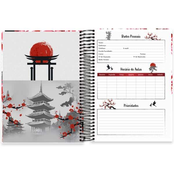 Caderno Universitário Capa Dura, 10 x 1, 160 Folhas, Zen, 2638380, Spiral Zen - PT 1 UN