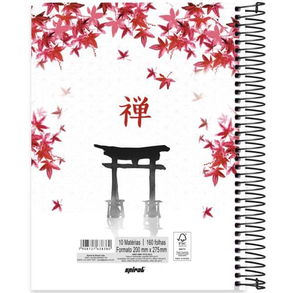 Caderno Universitário Capa Dura, 10 x 1, 160 Folhas, Zen, 2638380, Spiral Zen - PT 1 UN