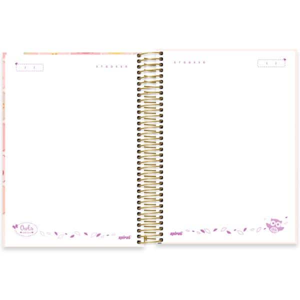 Caderno Universitário Capa Dura, 15 x 1, 240 Folhas, Corujinhas, 2638458, Spiral Cor - PT 1 UN