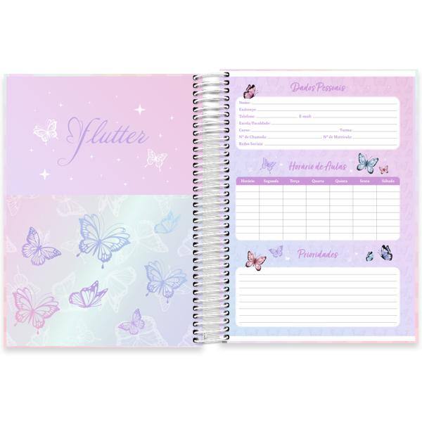 Caderno Universitário Capa Dura, 15 x 1, 240 Folhas, Flutter, 2638472, Spiral Flu - PT 1 UN