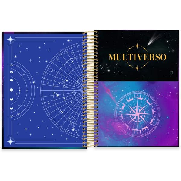 Caderno univ.capa dura 15x1 240fls Multiverso 2638519 Spiral Mlt PT 1 UN