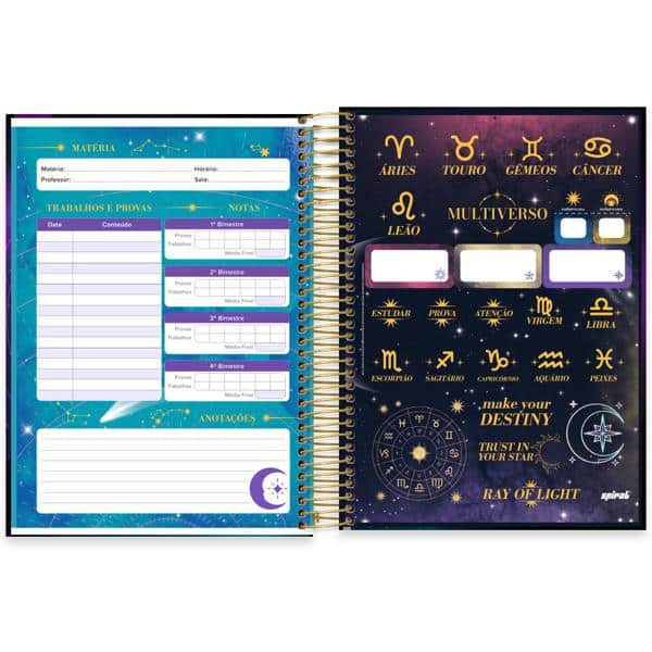 Caderno univ.capa dura 15x1 240fls Multiverso 2638519 Spiral Mlt PT 1 UN