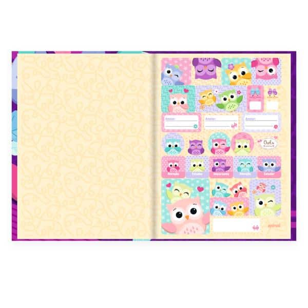Caderno Universitário Capa Dura, Costurado, 80 folhas, Corujinhas, 2638649, Spiral Cor - PT 1 UN Caderno Universitário Capa Dura, Costurado, 80 folhas, Corujinhas, 2638649, Spiral Cor - PT 1 UN