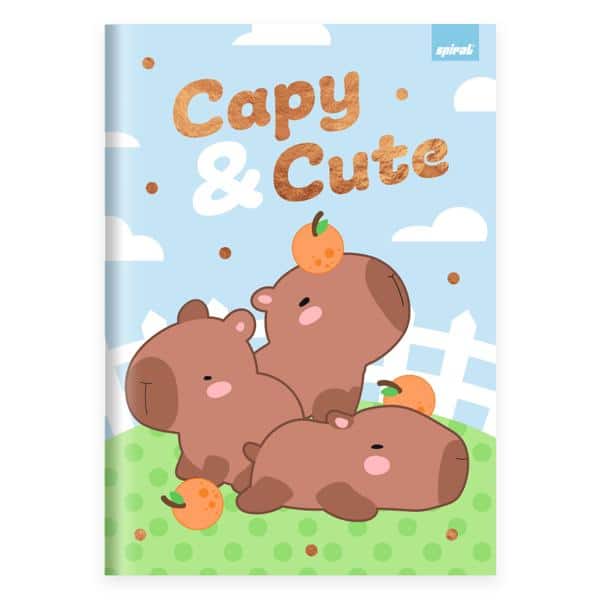 Caderno Universitário Capa Dura, Costurado, 80 folhas, Capivara, 2638687, Spiral Ten - PT 1 UN