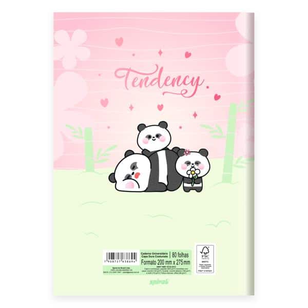 Caderno Universitário Capa Dura, Costurado, 80 folhas, Panda, 2638694, Spiral Ten - PT 1 UN
