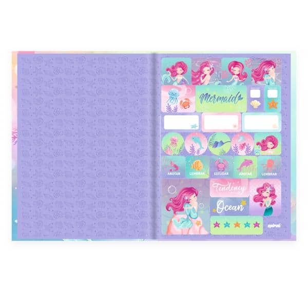 Caderno Universitário Capa Dura, Costurado, 80 folhas, Sereia, 2638700, Marca Spiral Ten - PT 1 UN