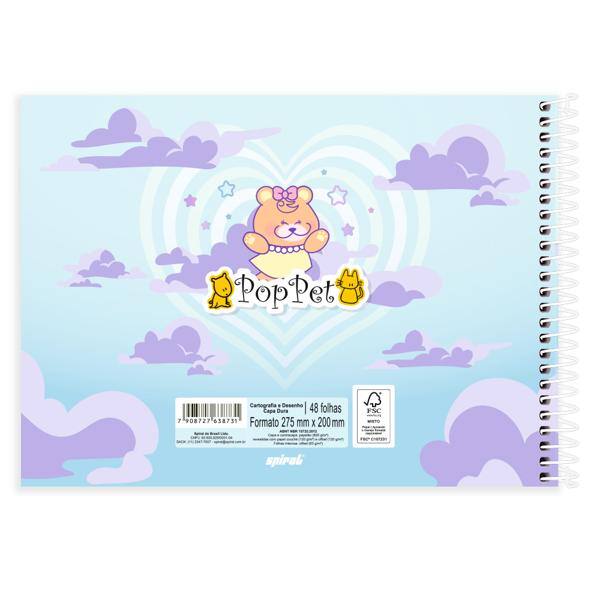 Caderno cartografia capa dura 48fl Pop Pet 2638731 Spiral Pop PT 1 UN