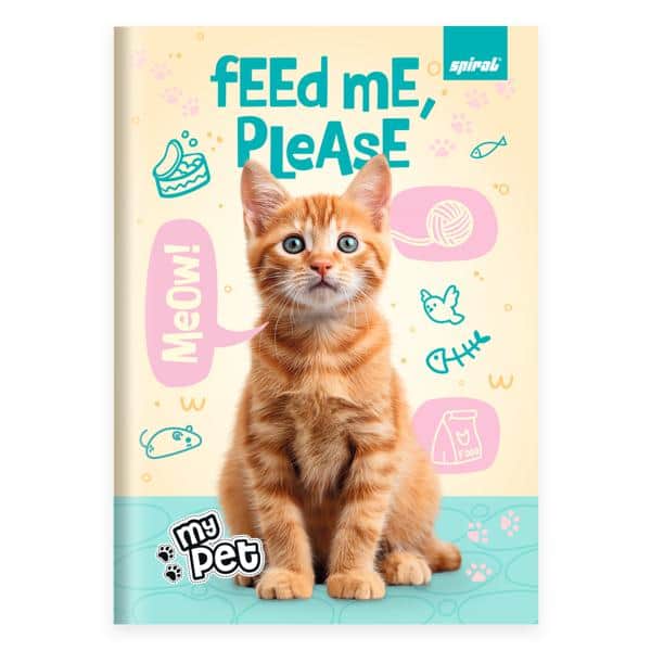 Caderno 1/4 , Capa dura, costurado, 80 folhas, My Pet, Gatinhos, 2638861, Spiral Pet - PT 1 UN Caderno 1/4 , Capa dura, costurado, 80 folhas, My Pet, Gatinhos, 2638861, Spiral Pet - PT 1 UN