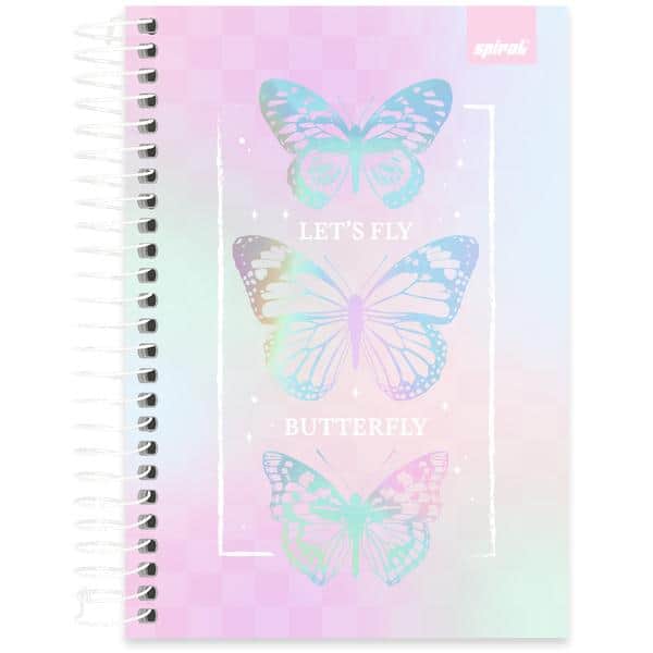 Caderno 1/4, Capa dura, Espiral, 160 folhas, Flutter, Spiral Flu - PT 1 UN