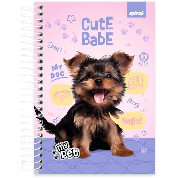 Caderno 1/4, Capa dura, Espiral, 160 folhas, My Pet, 2638960, Marca Spiral Pet - PT 1 UN