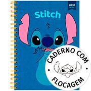 Caderno Universitário Disney Stitch Capa Premium com Flocagem, 1 x 1, 80 folhas, 2638144, Spiral Ds - PT 1 UN