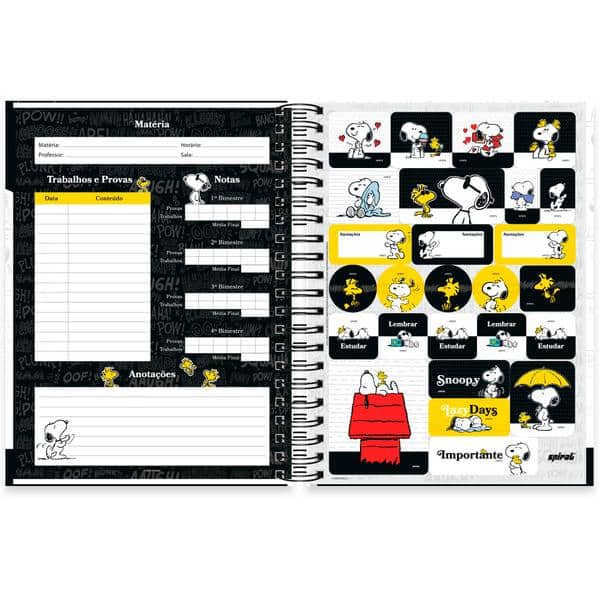 Caderno Universitário Capa Dura Premium, 10 x 1, 150 folhas, Snoopy, 2638434, Spiral Sno - PT 1 UN Caderno Universitário Capa Dura Premium, 10 x 1, 150 folhas, Snoopy, 2638434, Spiral Sno - PT 1 UN