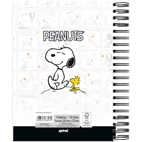 Caderno Universitário Capa Dura Premium, 10 x 1, 150 folhas, Snoopy, 2638434, Spiral Sno - PT 1 UN Caderno Universitário Capa Dura Premium, 10 x 1, 150 folhas, Snoopy, 2638434, Spiral Sno - PT 1 UN