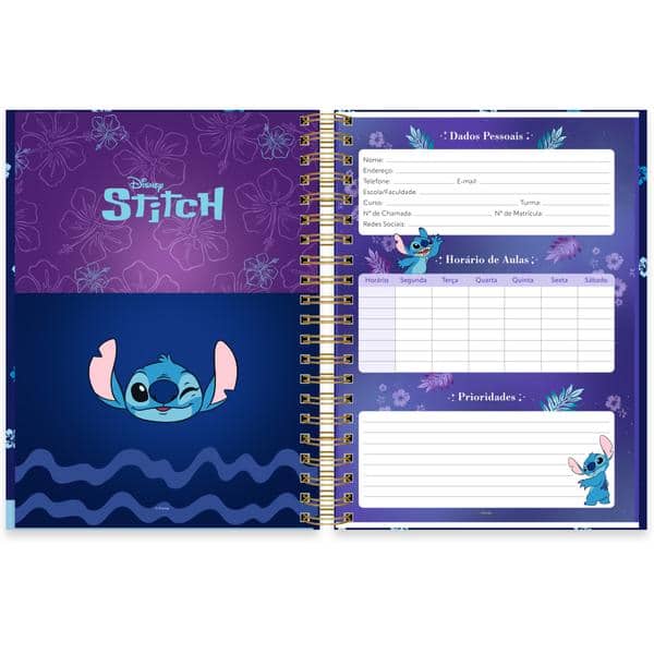 Caderno Universitário Capa Dura Premium, 10 x 1, 150 folhas, Stitch, 2638441, Spiral Ds - PT 1 UN Caderno Universitário Capa Dura Premium, 10 x 1, 150 folhas, Stitch, 2638441, Spiral Ds - PT 1 UN
