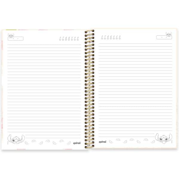 Caderno Universitário Capa Dura, 1 x 1, 80 Folhas, Stitch, 2639820, Spiral Ds - PT 1 UN