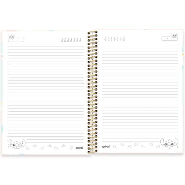 Caderno Universitário Capa Dura, 1 x 1, 80 Folhas, Stitch, 2639837, Spiral Ds - PT 1 UN