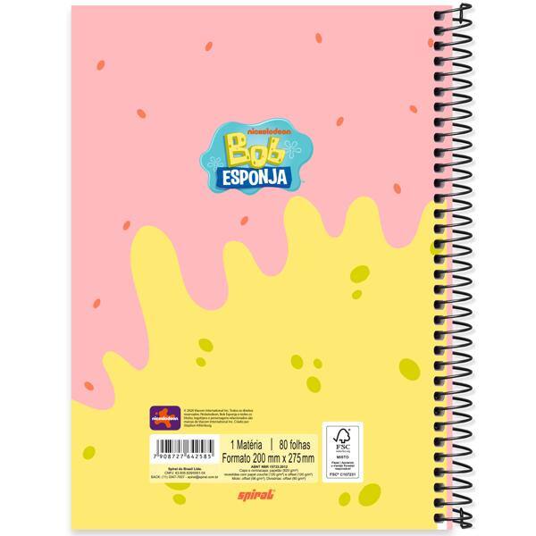 Caderno Universitário Capa Dura, 1 x 1, 80 Folhas, Bob Esponja, 2642585, Spiral Bob - PT 1 UN Caderno Universitário Capa Dura, 1 x 1, 80 Folhas, Bob Esponja, 2642585, Spiral Bob - PT 1 UN