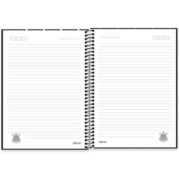 Caderno universitário capa dura, 1x1 80 folhas, Corinthians, 2639554, Spiral Sccp - PT 1 UN
