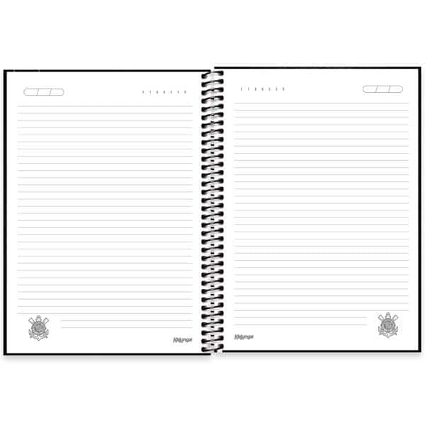Caderno universitário Capa dura 1 x 1, 80 folhas, Corinthians, 2639561, Spiral Sccp - PT 1 UN