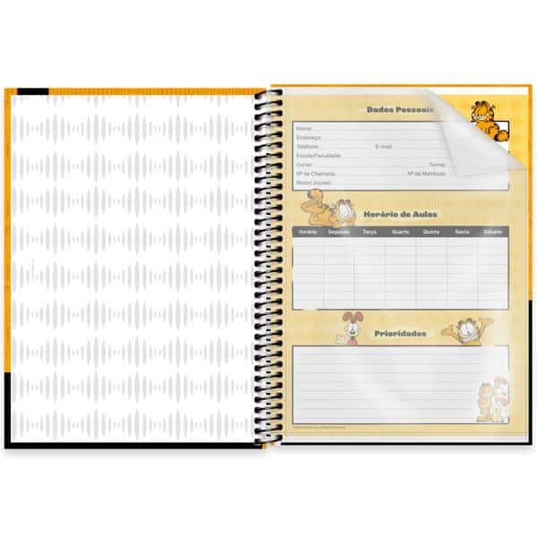 Caderno Universitário Capa Dura, 1 x 1, 80 Folhas, Garfield, 2639592, Spiral Gar - PT 1 UN Caderno Universitário Capa Dura, 1 x 1, 80 Folhas, Garfield, 2639592, Spiral Gar - PT 1 UN
