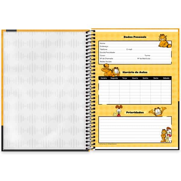 Caderno Universitário Capa Dura, 1 x 1, 80 Folhas, Garfield, 2639592, Spiral Gar - PT 1 UN Caderno Universitário Capa Dura, 1 x 1, 80 Folhas, Garfield, 2639592, Spiral Gar - PT 1 UN