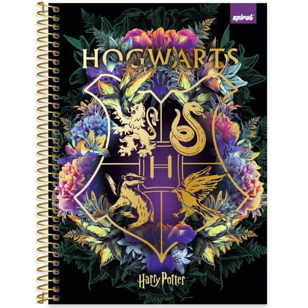 Caderno Universitário Capa Dura, 1 x 1, 80 folhas, Harry Potter, 2639608, Spiral Hpt - PT 1 UN