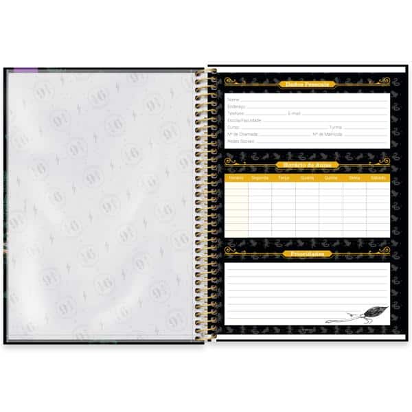 Caderno Universitário Capa Dura, 1 x 1, 80 folhas, Harry Potter, 2639608, Spiral Hpt - PT 1 UN