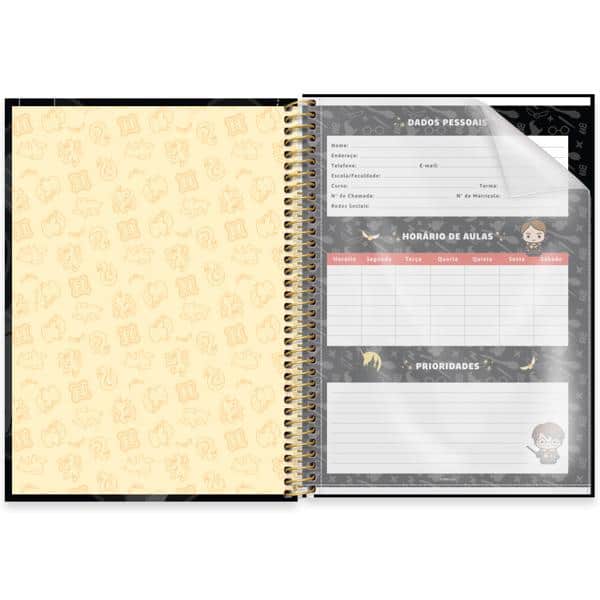 Caderno Universitário Capa Dura, 1 x 1, 80 folhas, Harry Potter Charms, 2639622, Spiral Hpc - PT 1 UN