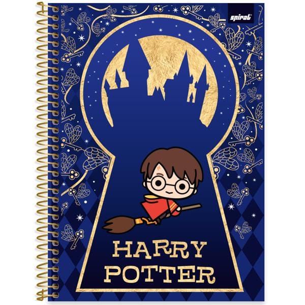 Caderno Universitário Capa Dura, 1 x 1, 80 folhas, Harry Potter Charms, 2639639, Spiral Hpc - PT 1 UN