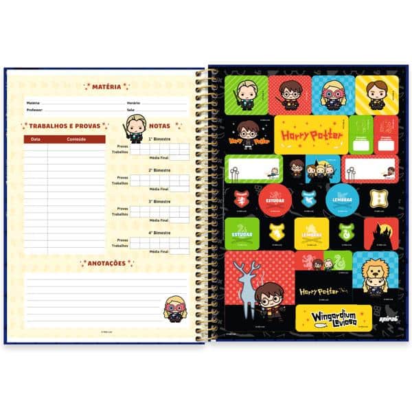Caderno Universitário Capa Dura, 1 x 1, 80 folhas, Harry Potter Charms, 2639639, Spiral Hpc - PT 1 UN