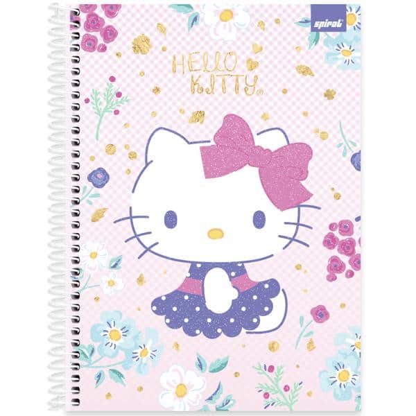 Caderno Universitário Capa Dura, 1 x 1, 80 folhas, Hello Kitty, 2639646, Spiral Hki - PT 1 UN