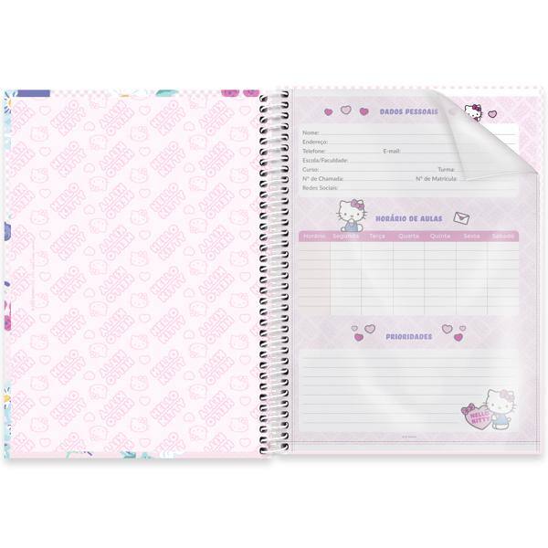Caderno Universitário Capa Dura, 1 x 1, 80 folhas, Hello Kitty, 2639646, Spiral Hki - PT 1 UN