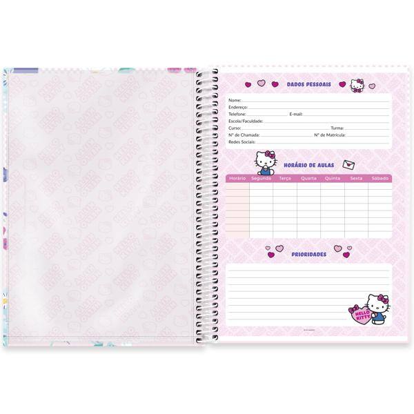 Caderno Universitário Capa Dura, 1 x 1, 80 folhas, Hello Kitty, 2639646, Spiral Hki - PT 1 UN