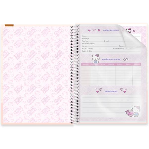 Caderno Universitário Capa Dura, 1 x 1, 80 folhas, Hello Kitty, 2639653, Spiral Hki - PT 1 UN