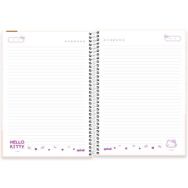 Caderno Universitário Capa Dura, 1 x 1, 80 folhas, Hello Kitty, 2639653, Spiral Hki - PT 1 UN