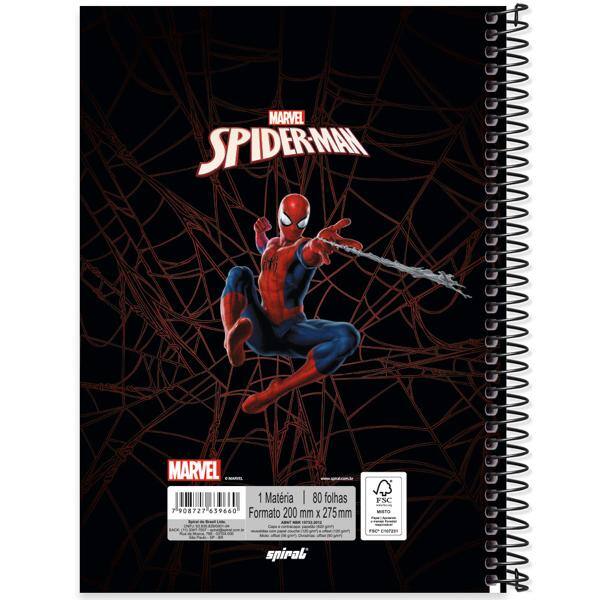 Caderno Universitário Capa Dura, 1 x 1, 80 Folhas, Homem Aranha, 2639660, Spiral Mha - PT 1 UN Caderno Universitário Capa Dura, 1 x 1, 80 Folhas, Homem Aranha, 2639660, Spiral Mha - PT 1 UN