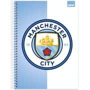 Caderno Universitário Capa Dura, 1 x 1, 80 Folhas, Manchester City, 2639707, Spiral Mc - PT 1 UN