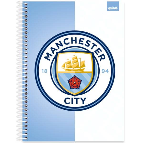 Caderno Universitário Capa Dura, 1 x 1, 80 Folhas, Manchester City, 2639707, Spiral Mc - PT 1 UN Caderno Universitário Capa Dura, 1 x 1, 80 Folhas, Manchester City, 2639707, Spiral Mc - PT 1 UN