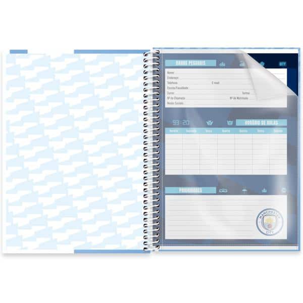 Caderno Universitário Capa Dura, 1 x 1, 80 Folhas, Manchester City, 2639707, Spiral Mc - PT 1 UN Caderno Universitário Capa Dura, 1 x 1, 80 Folhas, Manchester City, 2639707, Spiral Mc - PT 1 UN