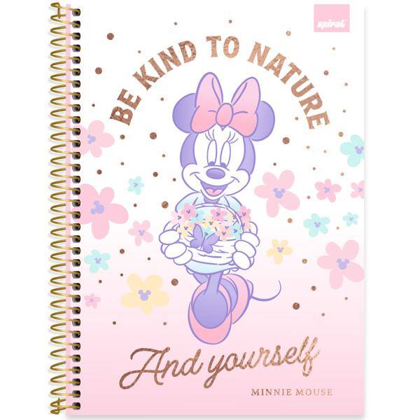 Caderno Universitário Capa Dura, 1 x 1, 80 folhas, Minnie Disney Style, 2639714, Spiral Mis - PT 1 UN
