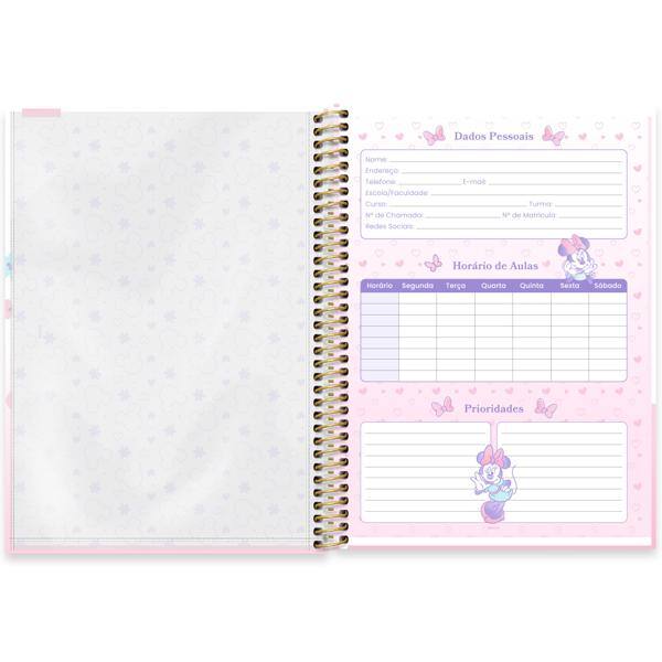 Caderno Universitário Capa Dura, 1 x 1, 80 folhas, Minnie Disney Style, 2639714, Spiral Mis - PT 1 UN