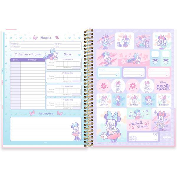 Caderno Universitário Capa Dura, 1 x 1, 80 folhas, Minnie Disney Style, 2639714, Spiral Mis - PT 1 UN